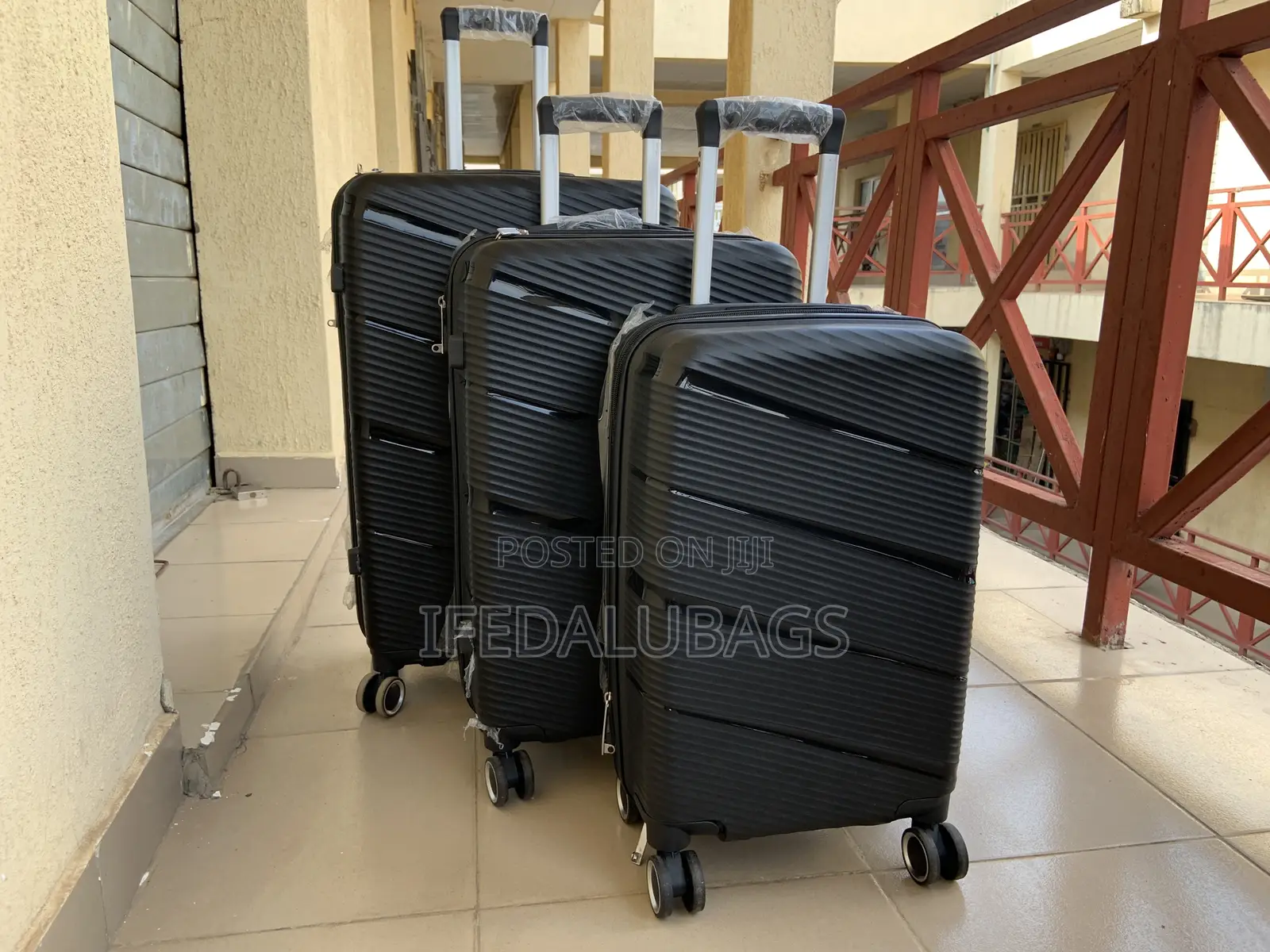 Set of Quality Unbreakable Black Travel Luggage