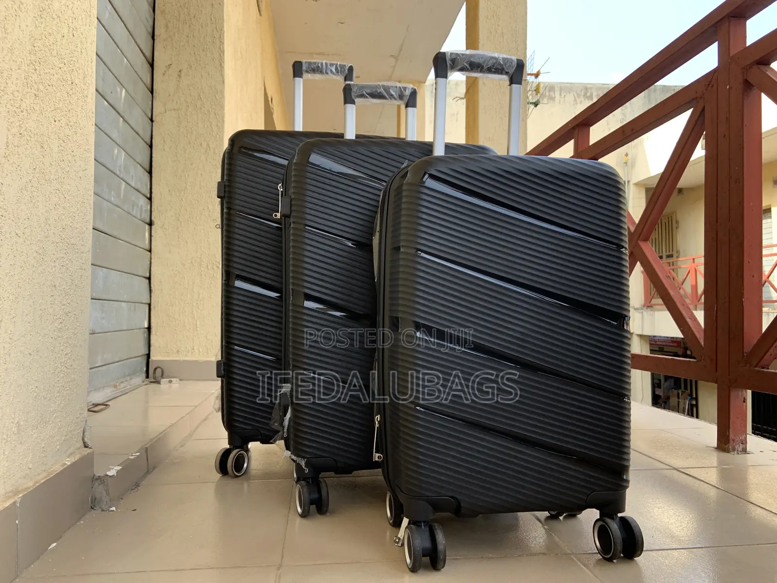 Set of Quality Unbreakable Black Travel Luggage