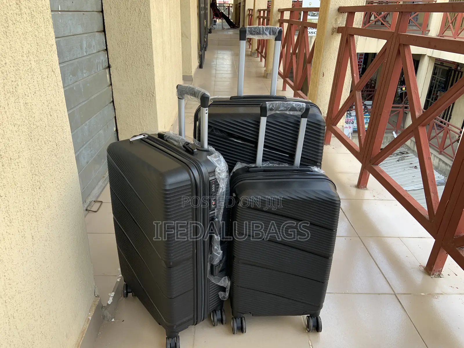 Set of Quality Unbreakable Black Travel Luggage