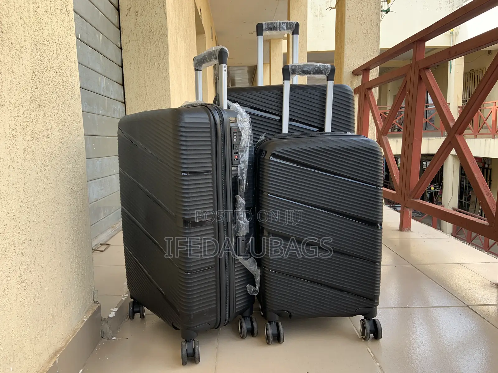 Set of Quality Unbreakable Black Travel Luggage