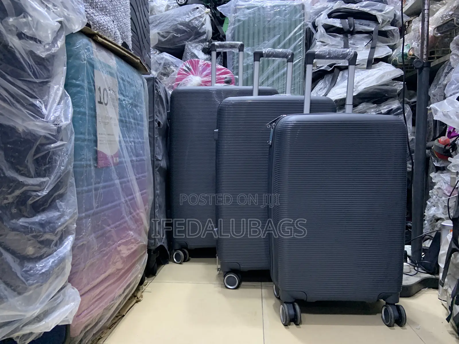 Set of Quality Dark Ash Travel Unbreakable Luggage