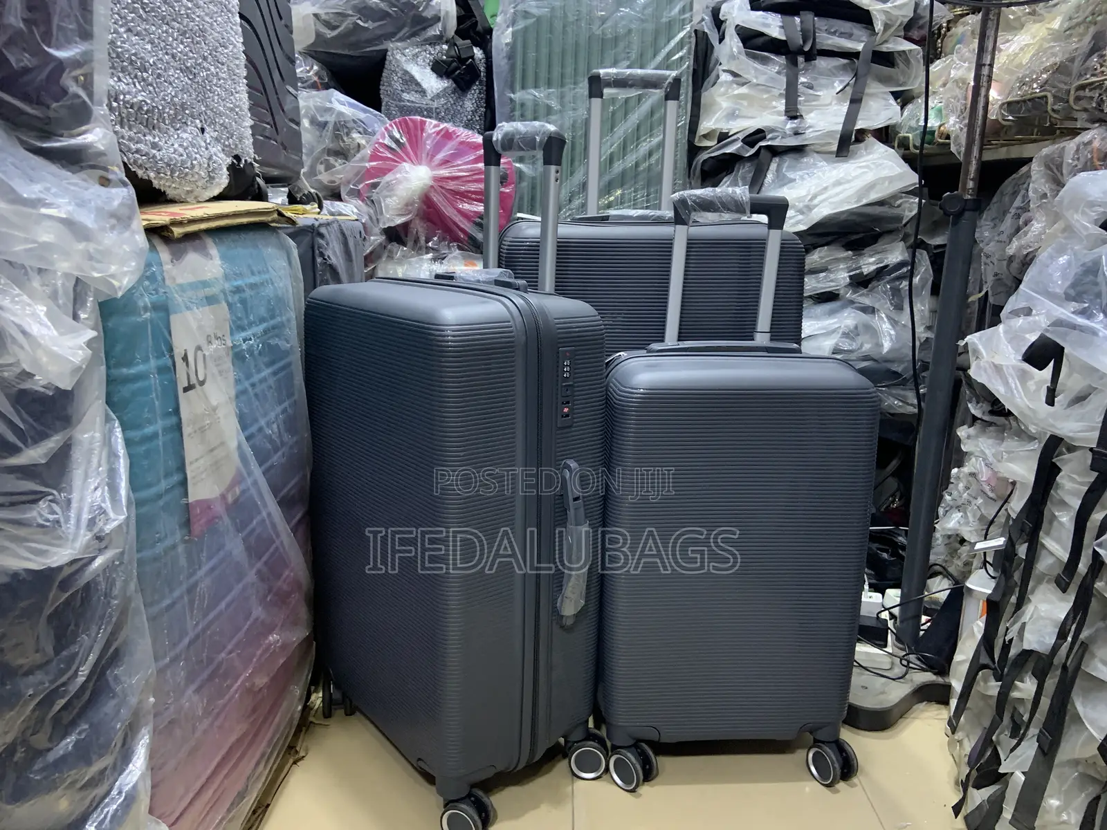 Set of Quality Dark Ash Travel Unbreakable Luggage