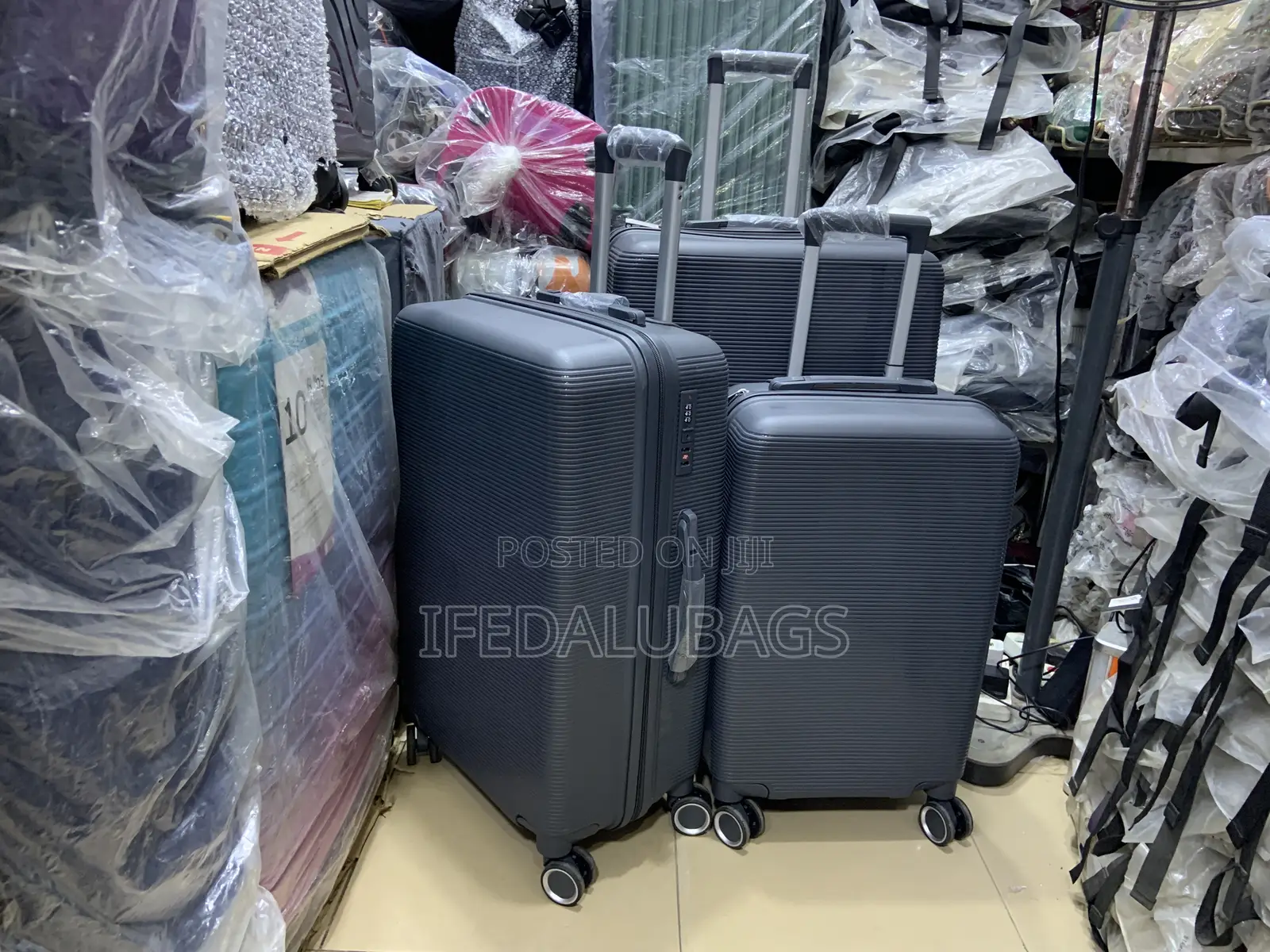 Set of Quality Dark Ash Travel Unbreakable Luggage