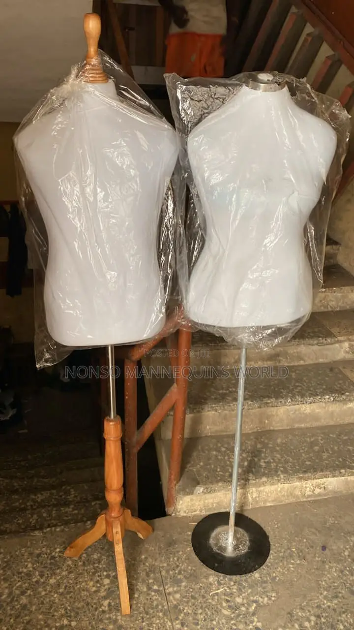 White Male Bodyform With Tripod Wooden Base Stand