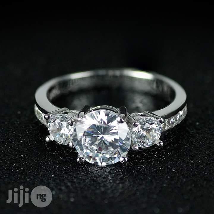 U.S Slendid Diamond Sterling Silver Engagement Ring - Silver