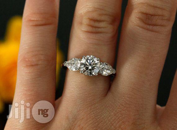U.S Slendid Diamond Sterling Silver Engagement Ring - Silver