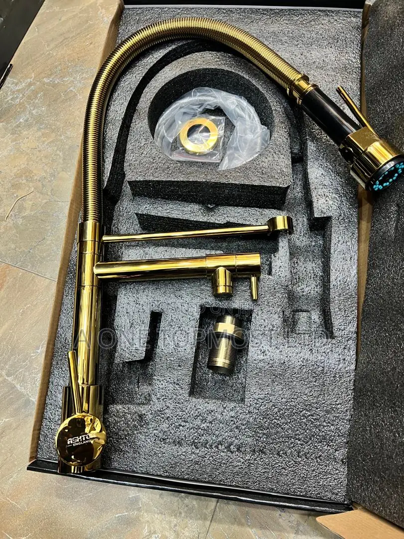 Gold Spring Adjustable Sink Mixers