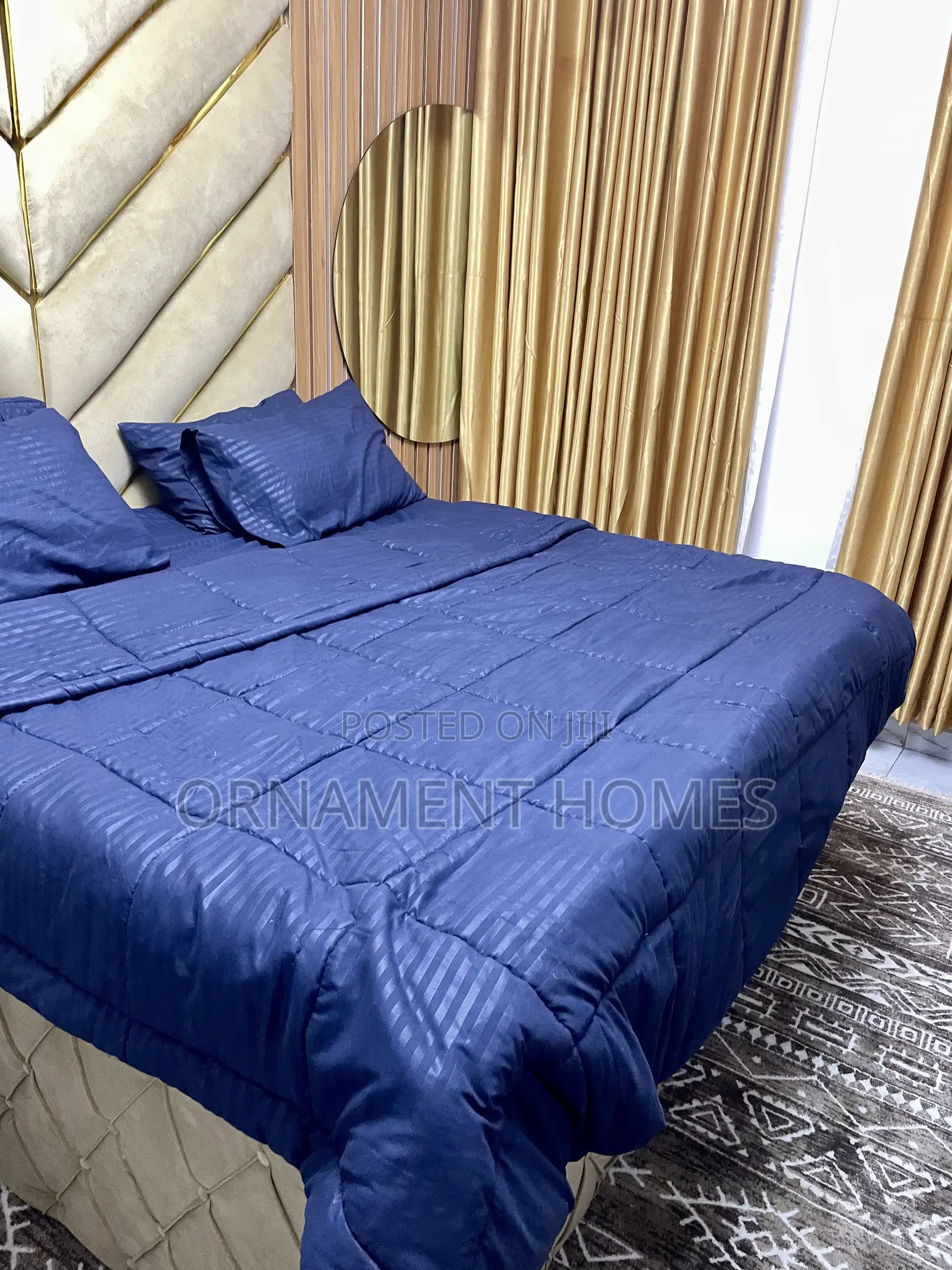 Bedsheet Blue Striped Luxury Striped Bedding