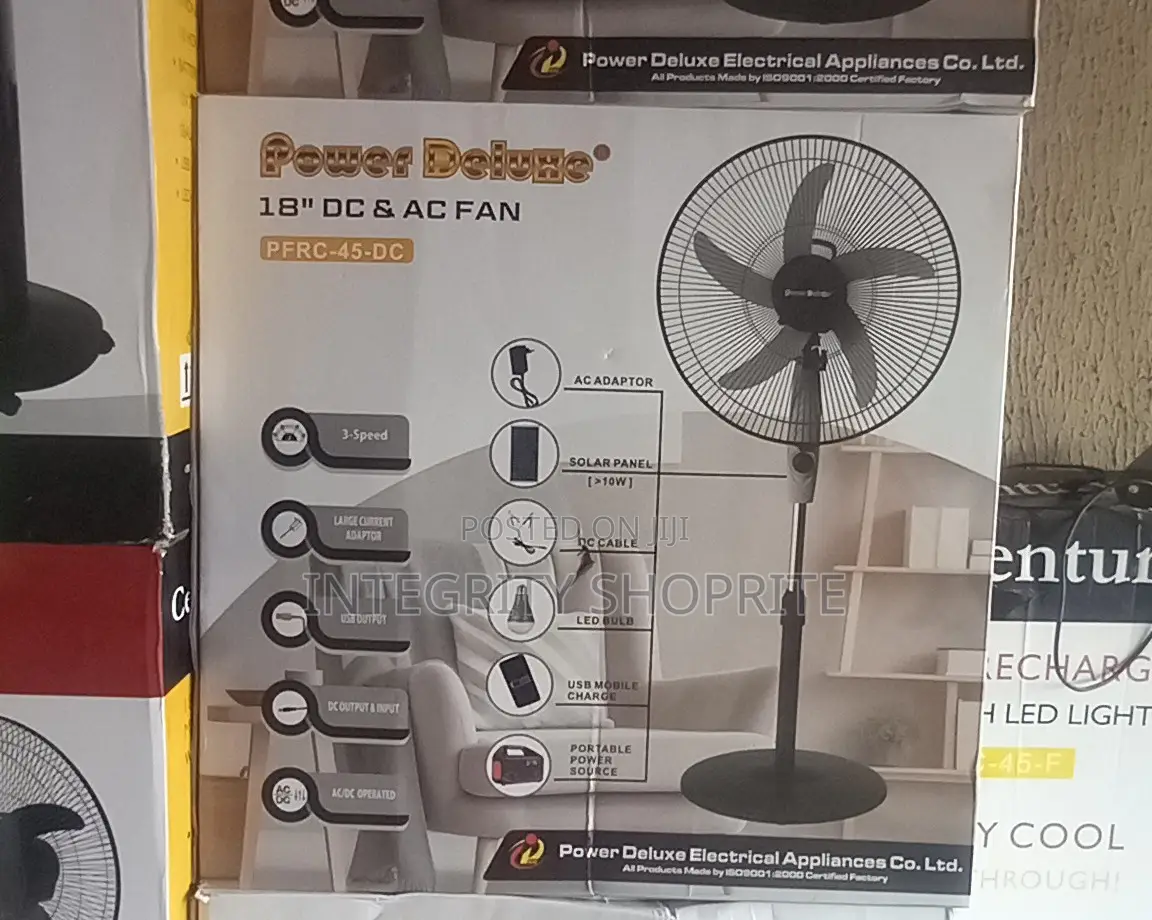 Power Deluxe 18" Ac Dc Fan