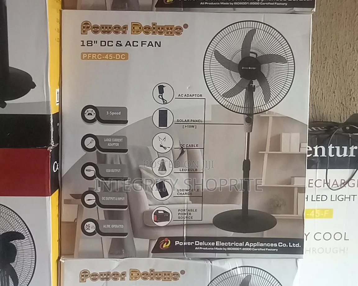 Power Deluxe 18" Ac Dc Fan