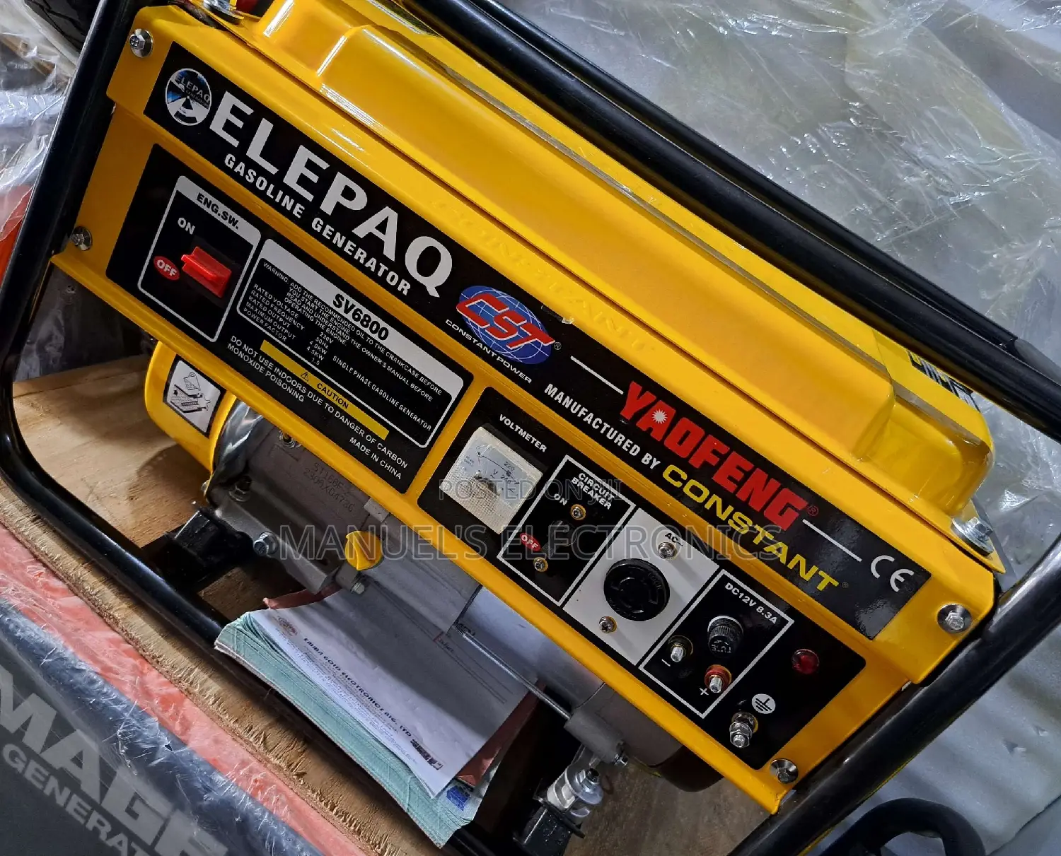 (4.5kva)Elepaq Constant Petrol Generator Model Sv6800m 100%