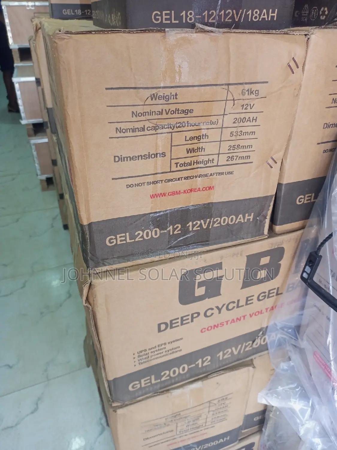 200ah 12v GBM Solar Dry Cell Battery