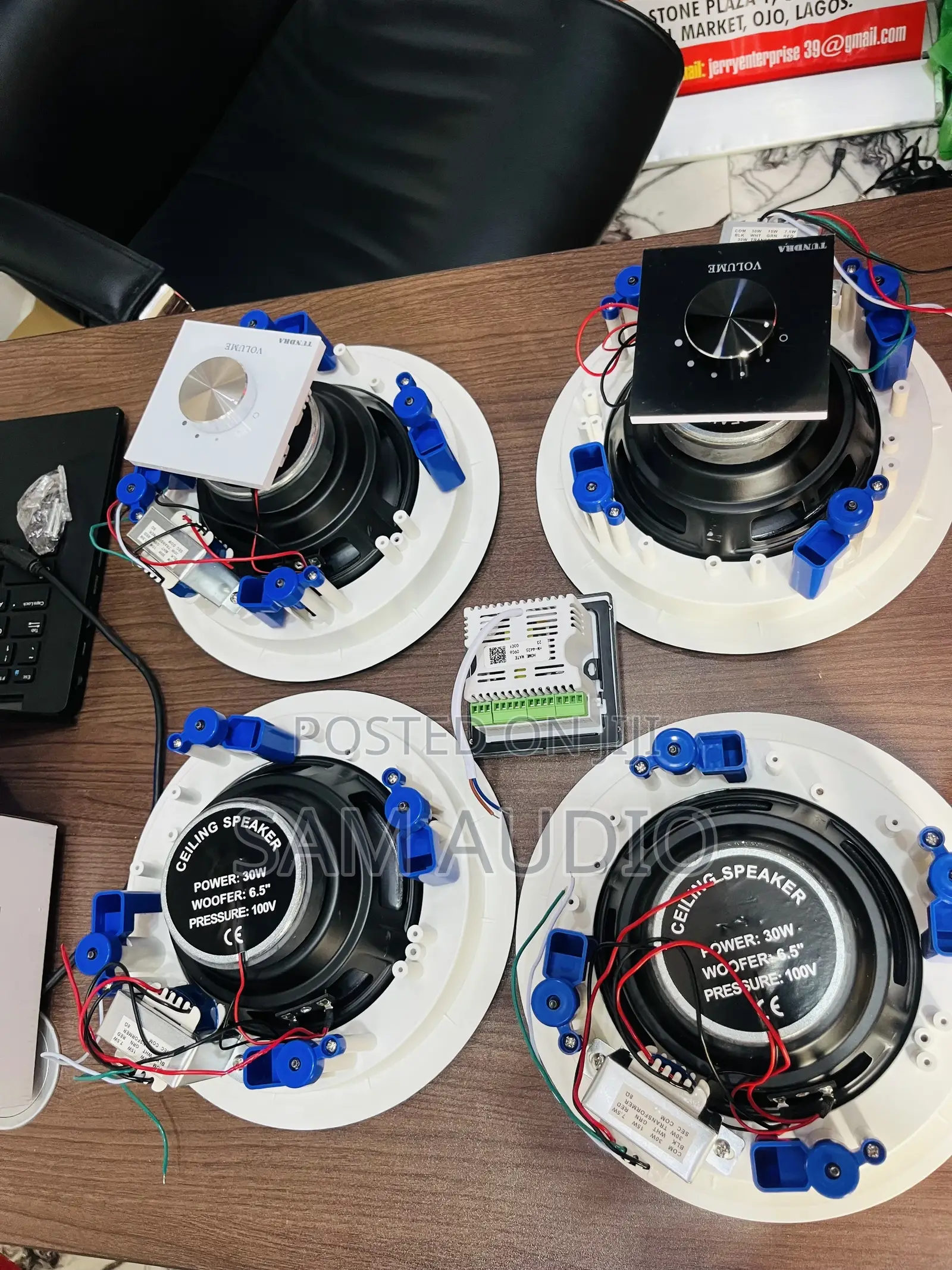 30watts Speaker (4) With Amplifier and Volume Control