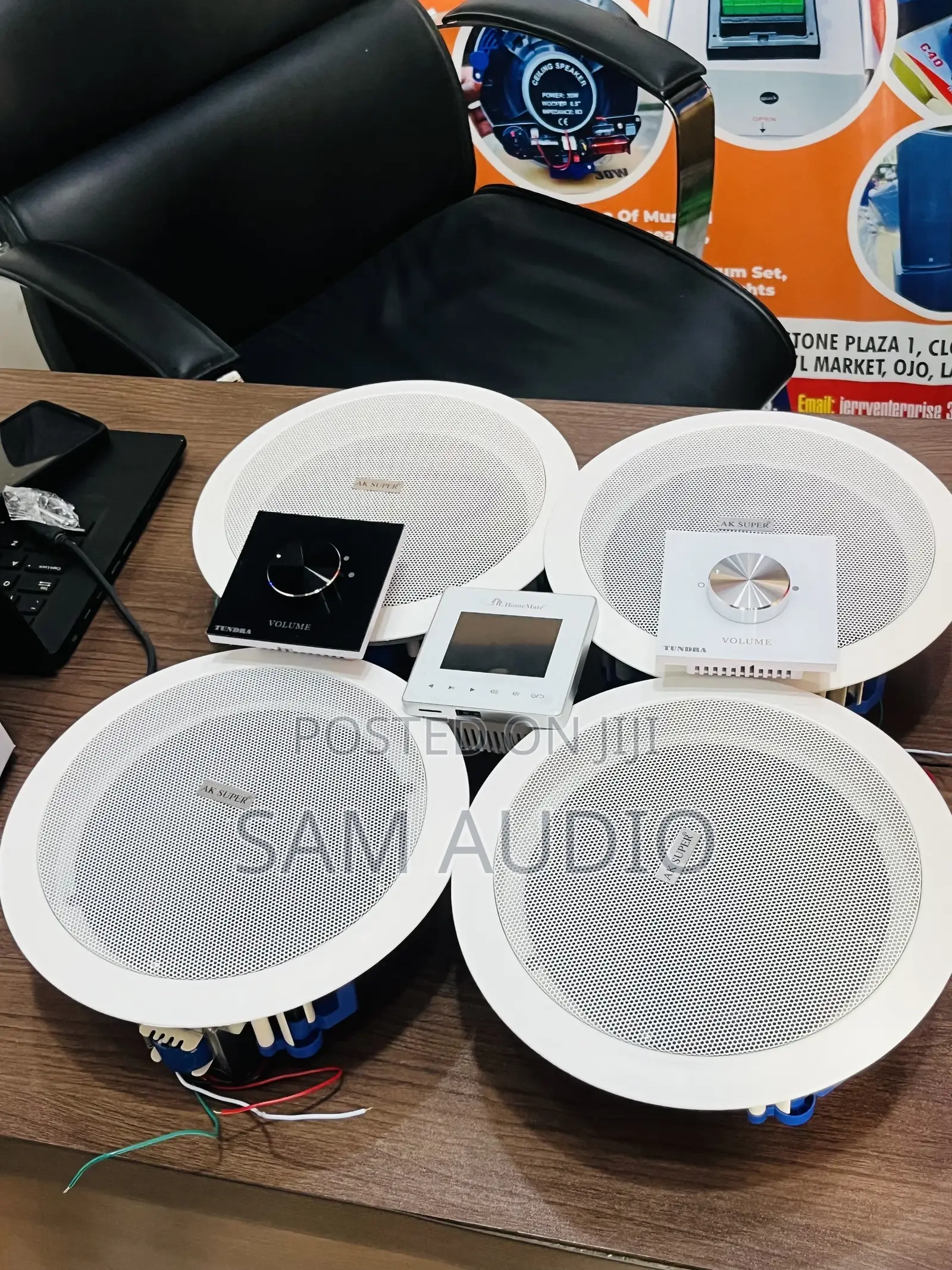 30watts Speaker (4) With Amplifier and Volume Control