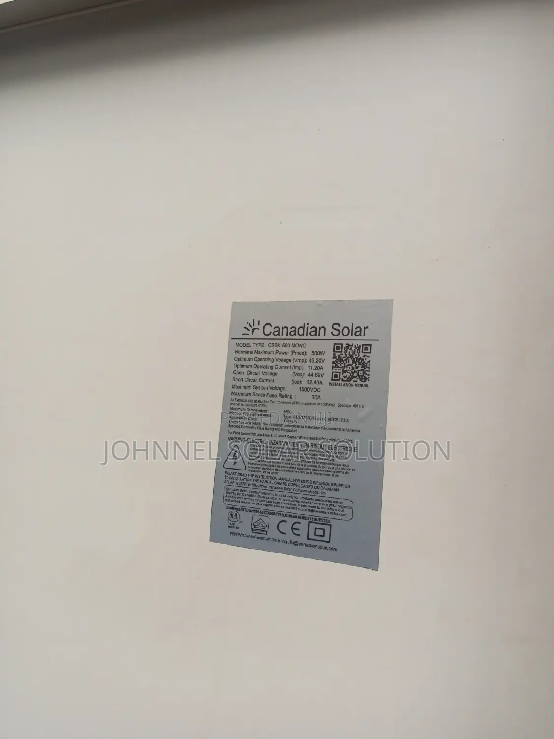 500watt 60cell Canadian Solar Panel