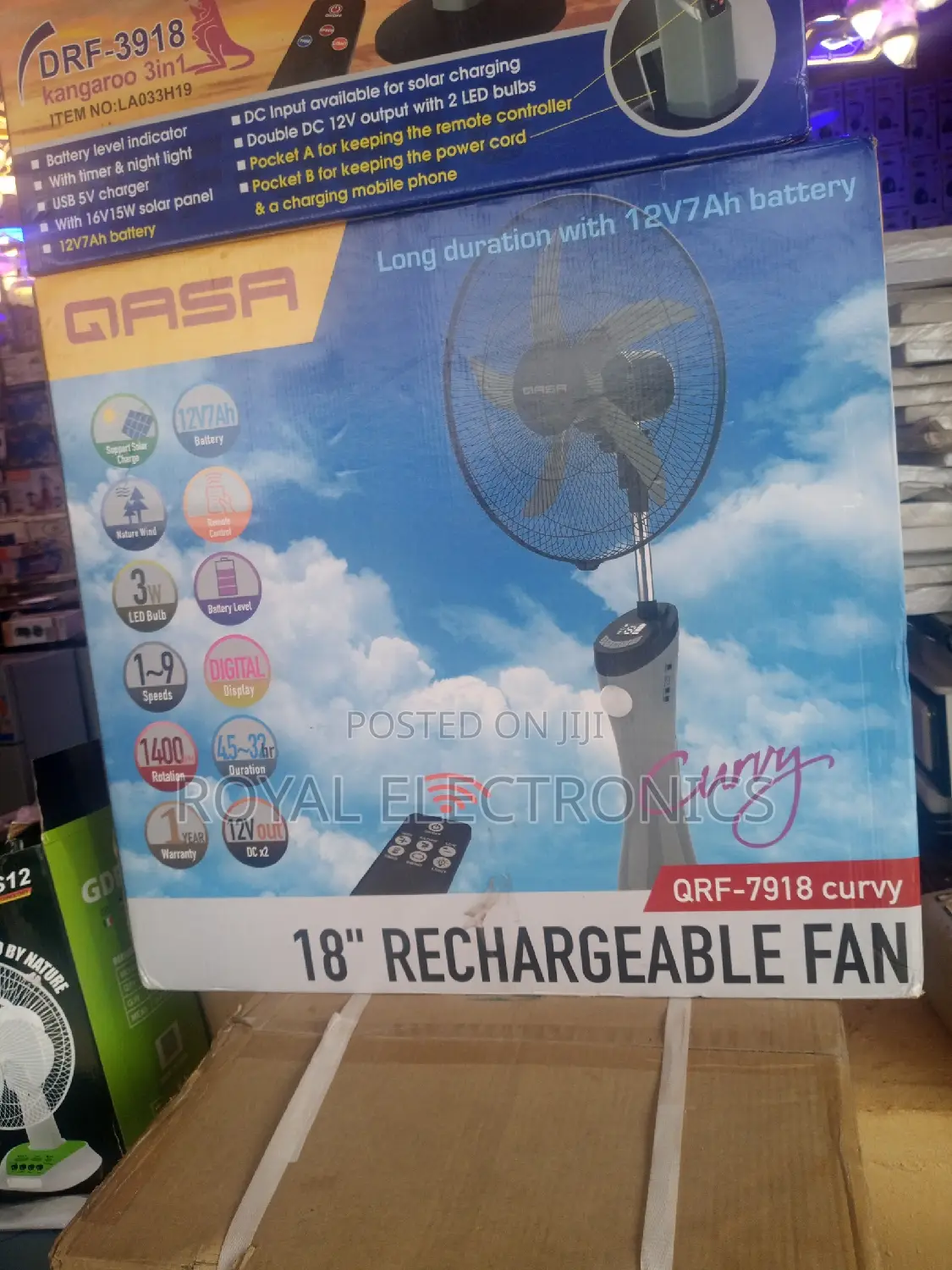 Brand New Qasa 18 Inches Rechargeable Standing Fan