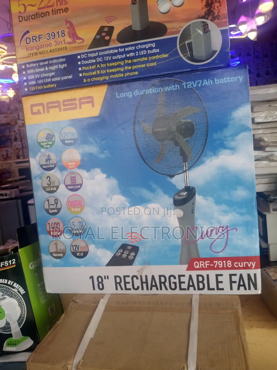 Classic Qasa 18 Inches Rechargeable Standing Fan