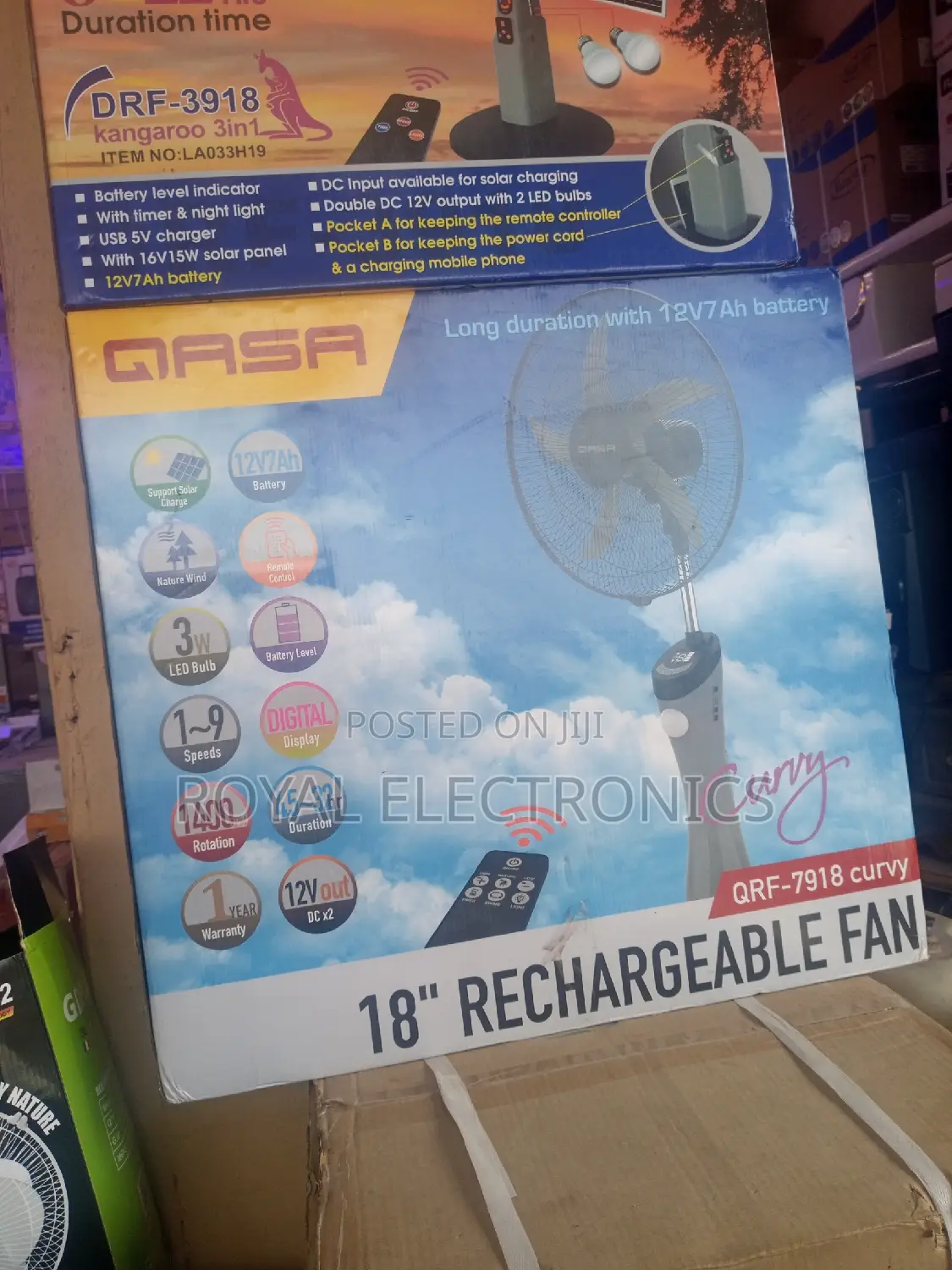 Standard Qasa 18 Inches Rechargeable Standing Fan