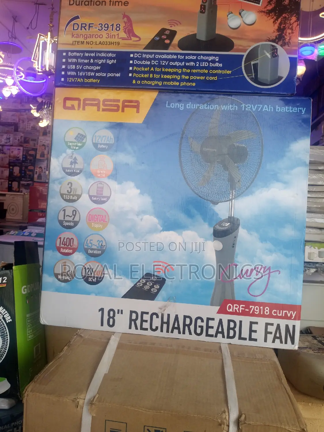 Authentic Qasa 18 Inches Rechargeable Standing Fan