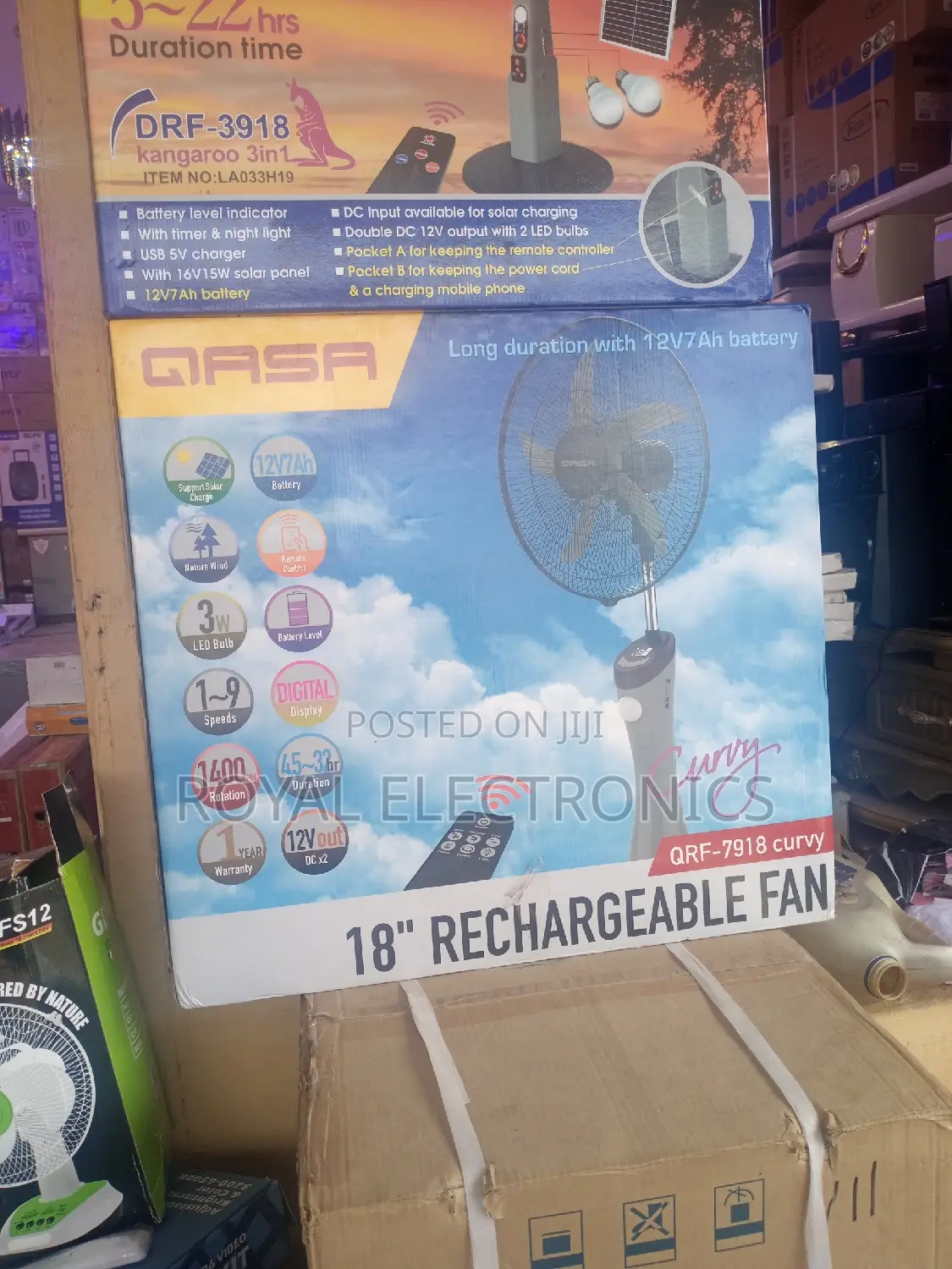 Heavy Duty Qasa 18 Inches Rechargeable Standing Fan