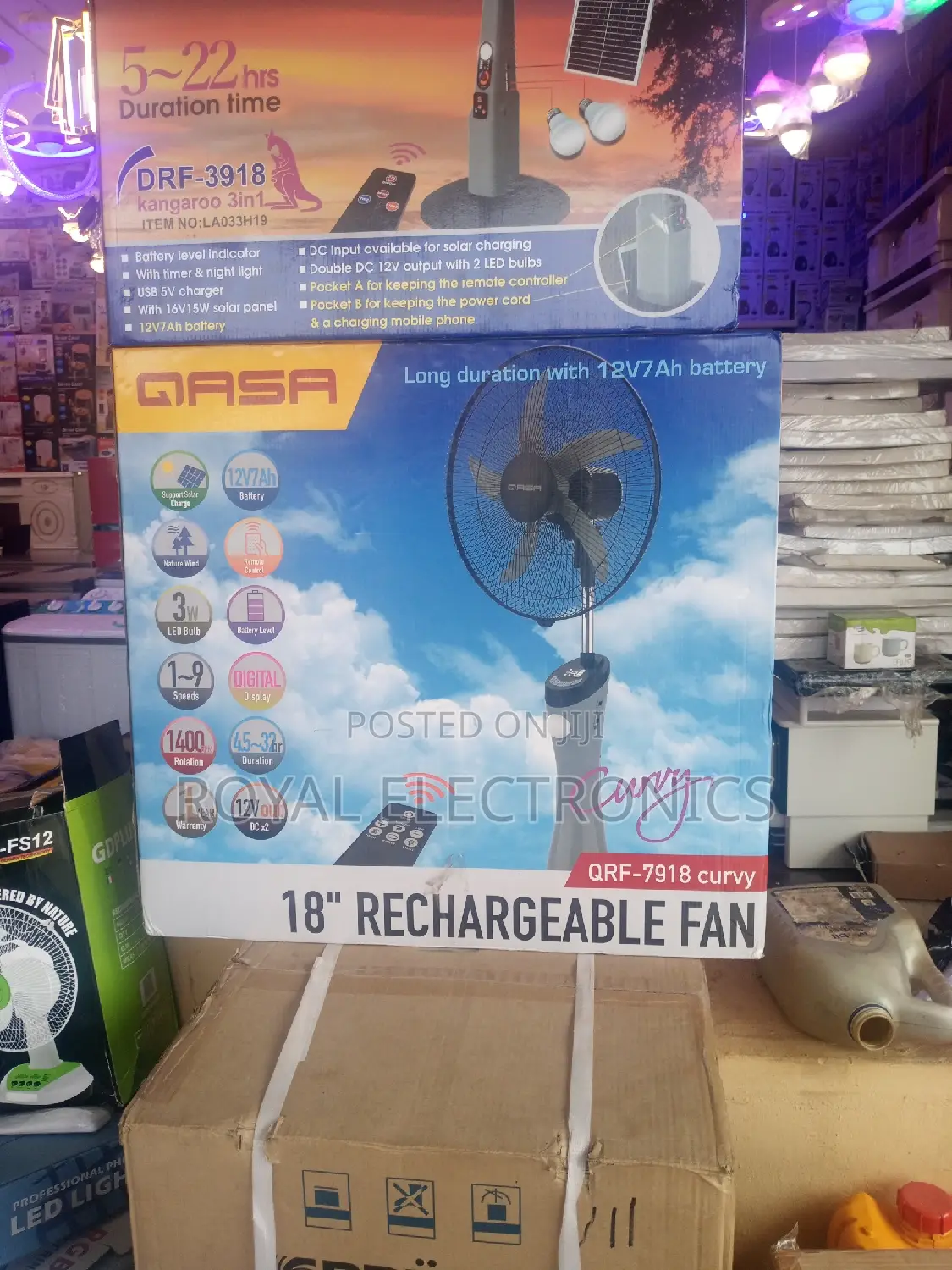 Unique Design Qasa 18 Inches Rechargeable Standing Fan