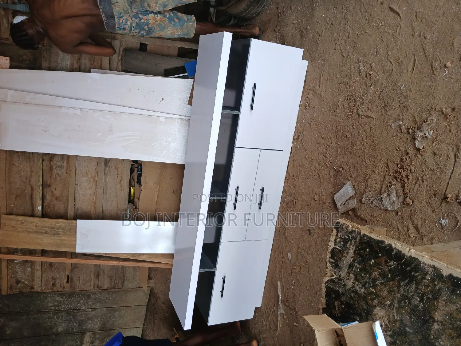 TV Stand White and Grey Color