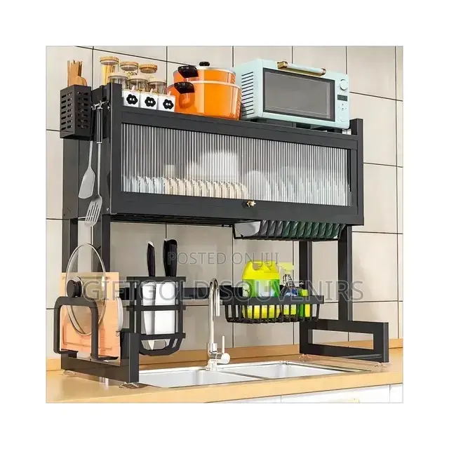 Quality Over the Sink Plate Rack-Black