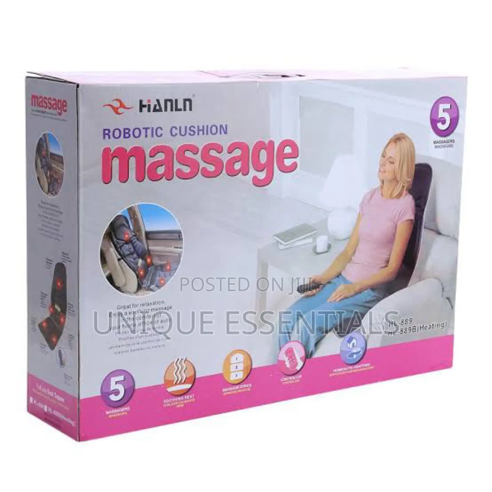 Portable Robotic Cushion Massager For Cars And Home Use