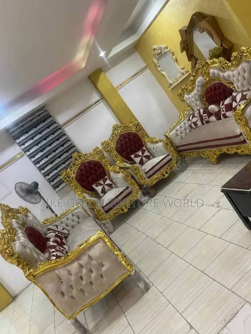Complete Set of High Quality Turkish Royal Fabric Sofa Chair