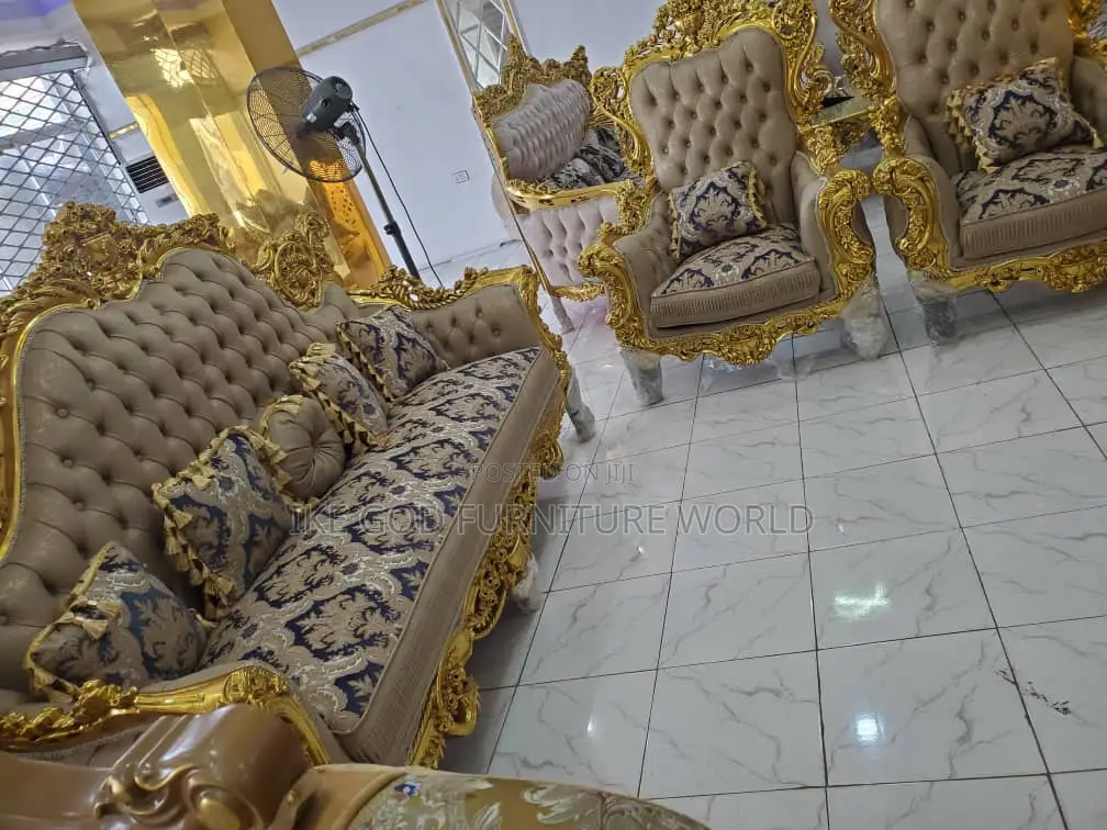 Complete Set of High Quality Turkish Royal Fabric Sofa Chair
