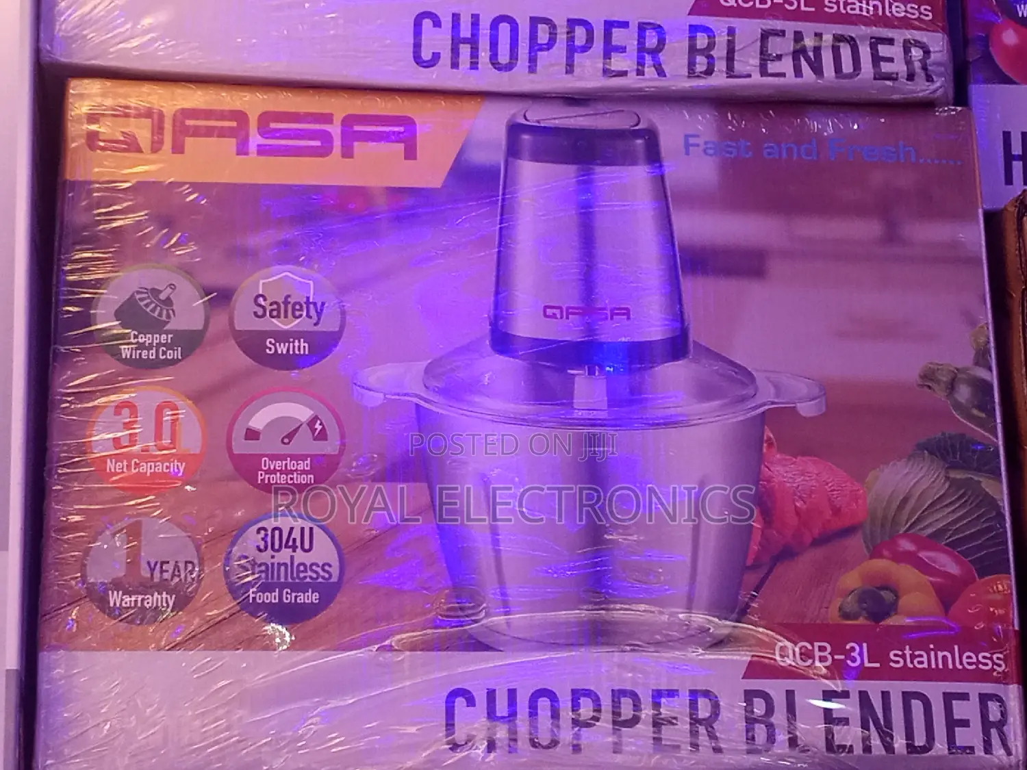 Brand New Qasa CHOPPER BLENDER QCB-3L Stainless