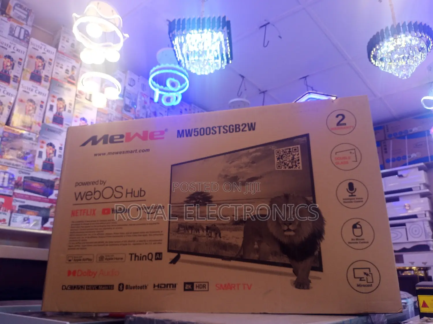 Standard Mewe 50 Inches Smart LED Double Glass Frameless TV