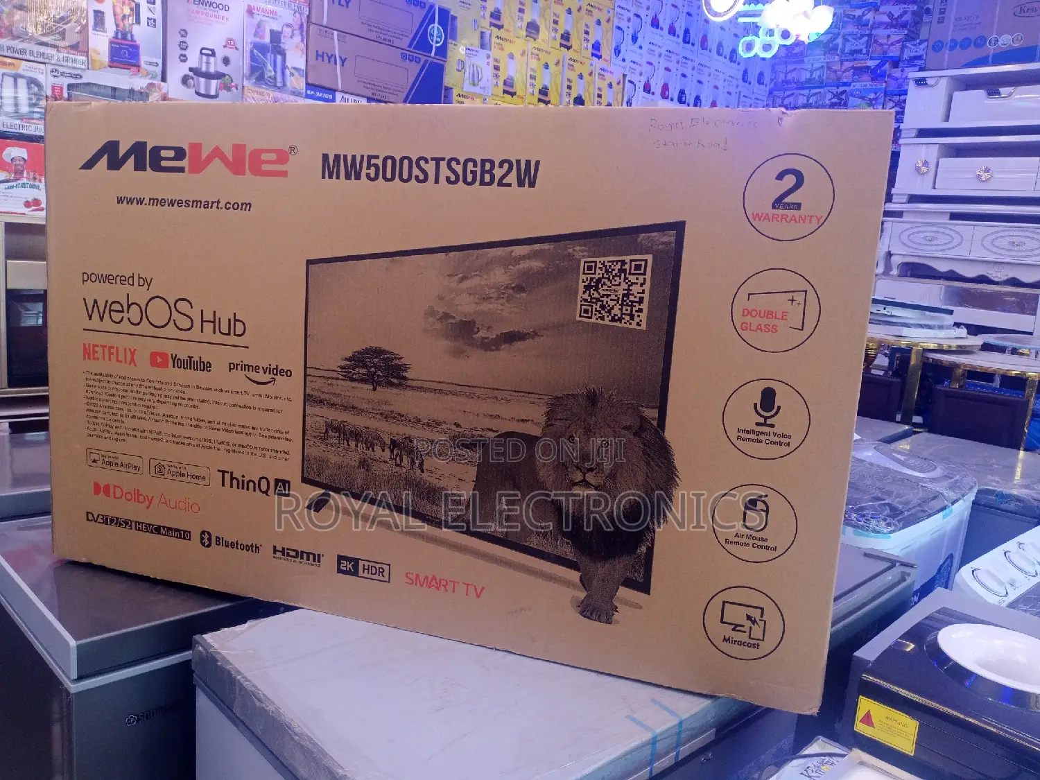Heavy Duty Mewe 50 Inches Smart LED Double Glass Frameles TV