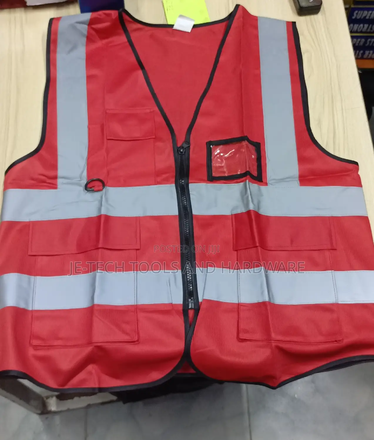 Unisex Adult Reflective Vest With Strips & Multi-pockets