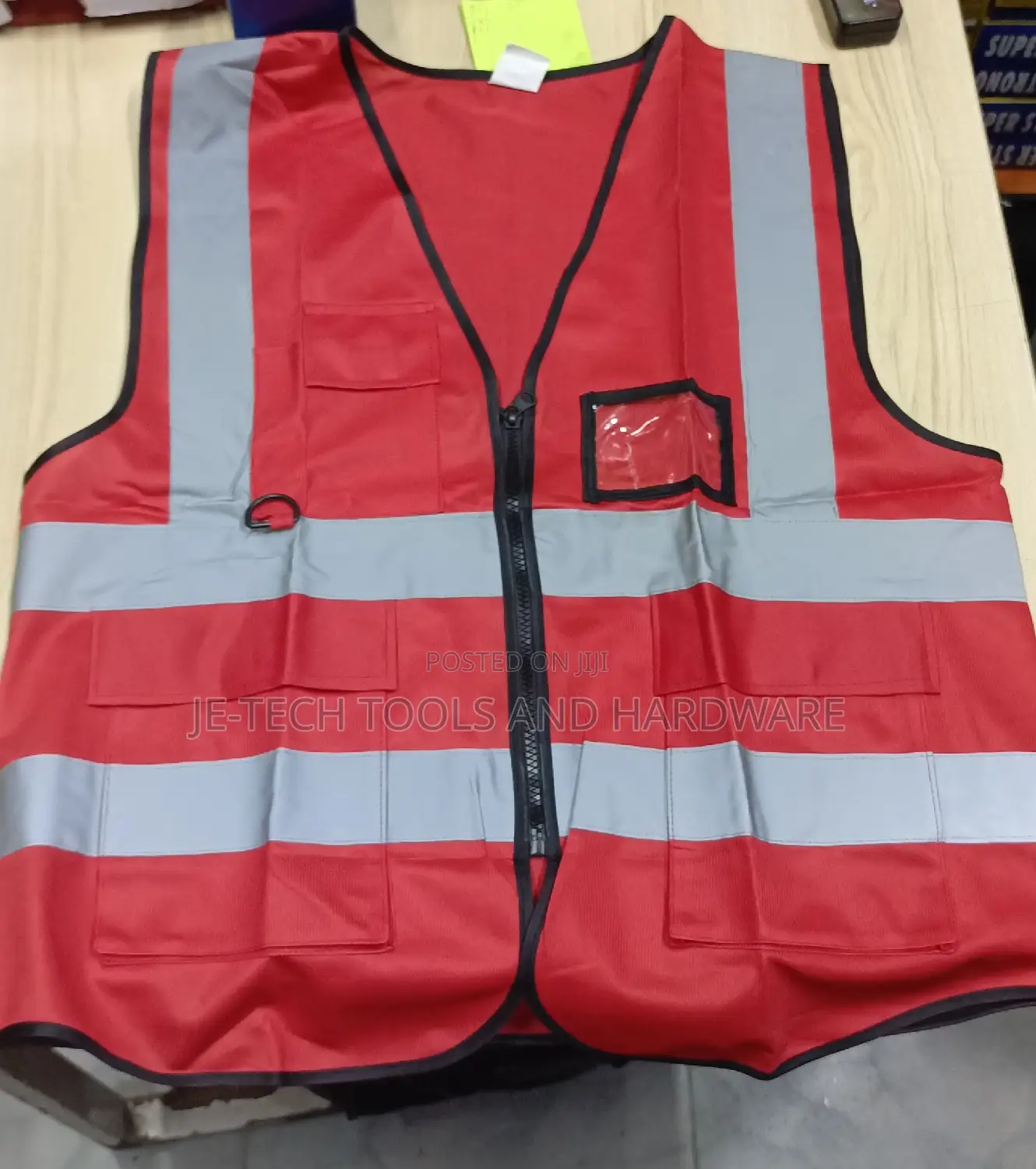 Unisex Adult Reflective Vest With Strips & Multi-pockets