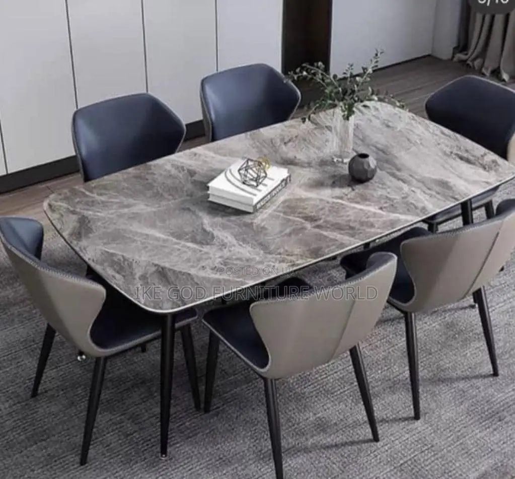 6seater Imported Turkish Marble Dining Table With Solid Chai