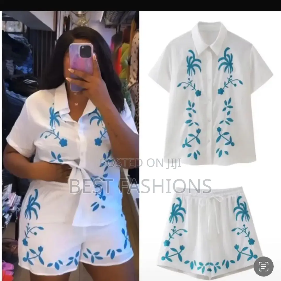 Trendy Ladies 2 Piece Shirt and Shorts