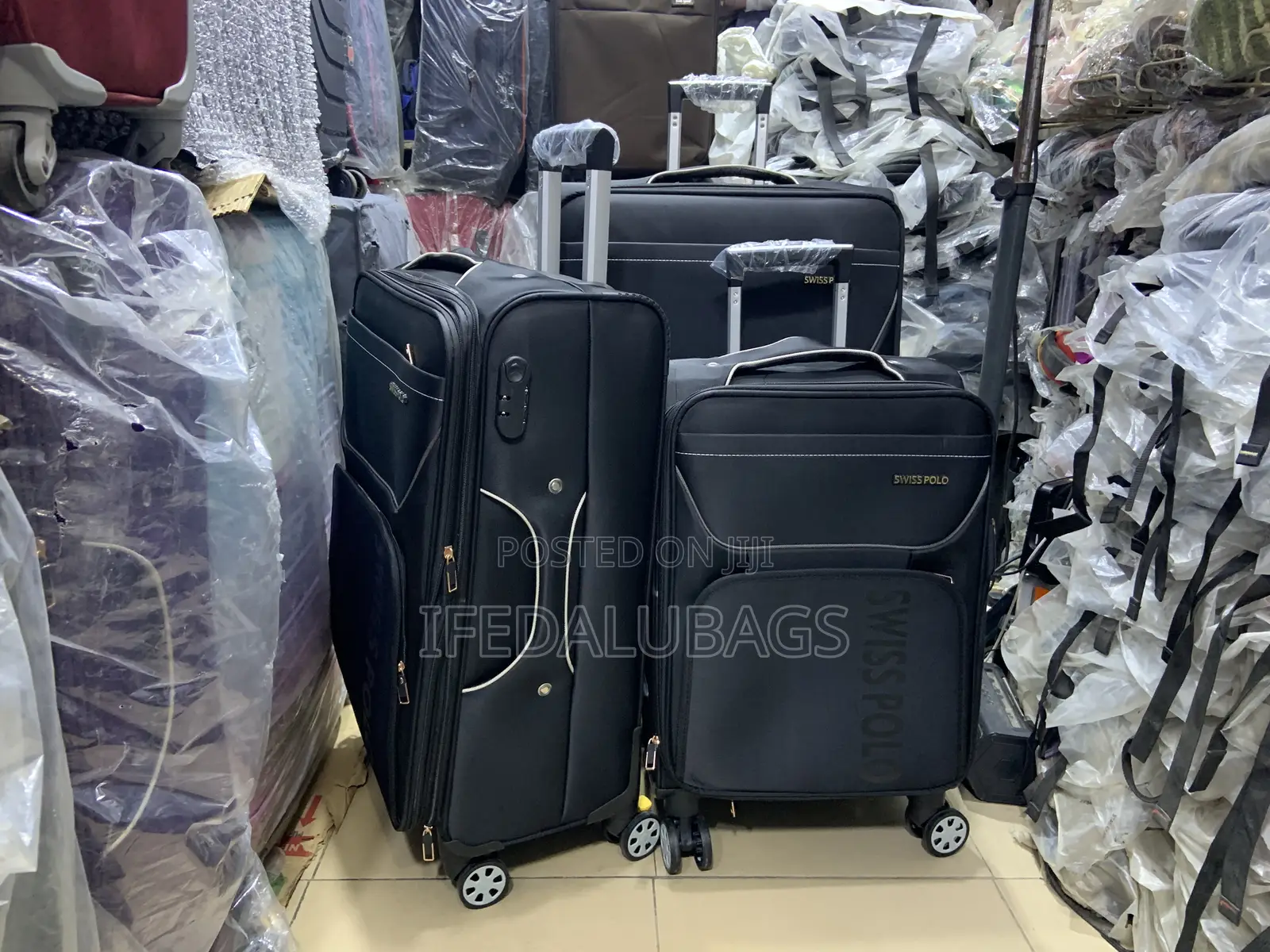 Set of Black Swiss Polo Travel Set