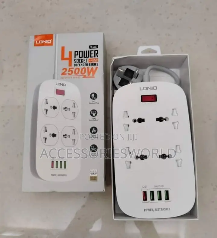 LDNIO (SC4407) Power Socket 4 USB Charger Power Extension