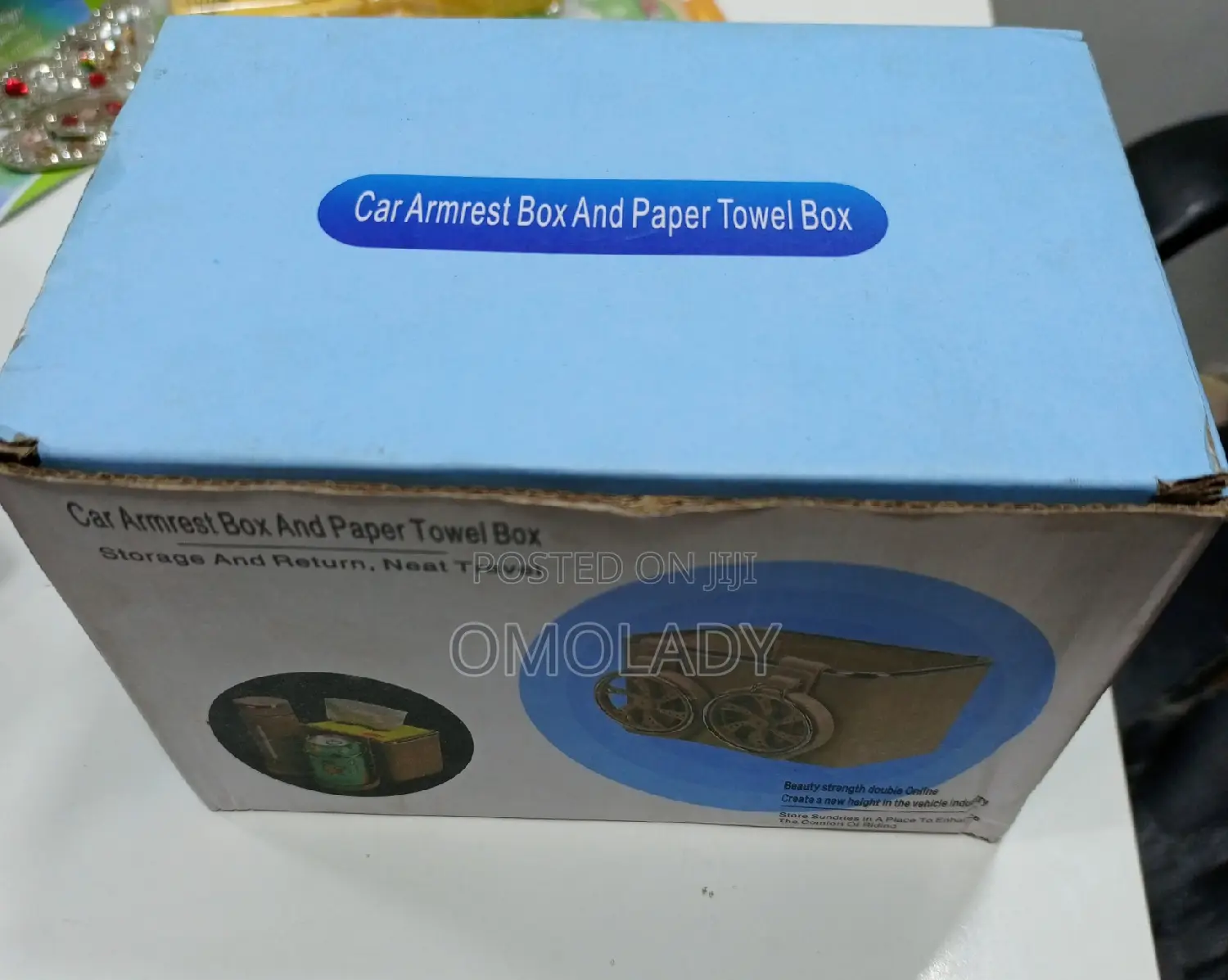 Car Armrest Box With Paper Towel Box