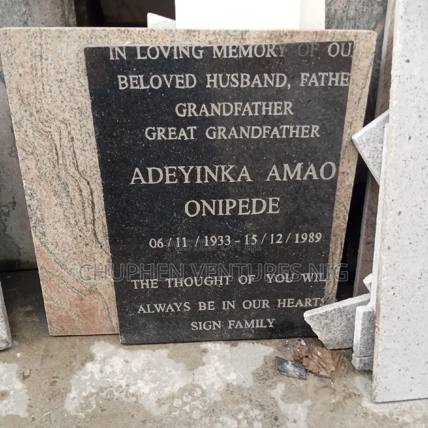 Marble Engraving and Inscriptions.