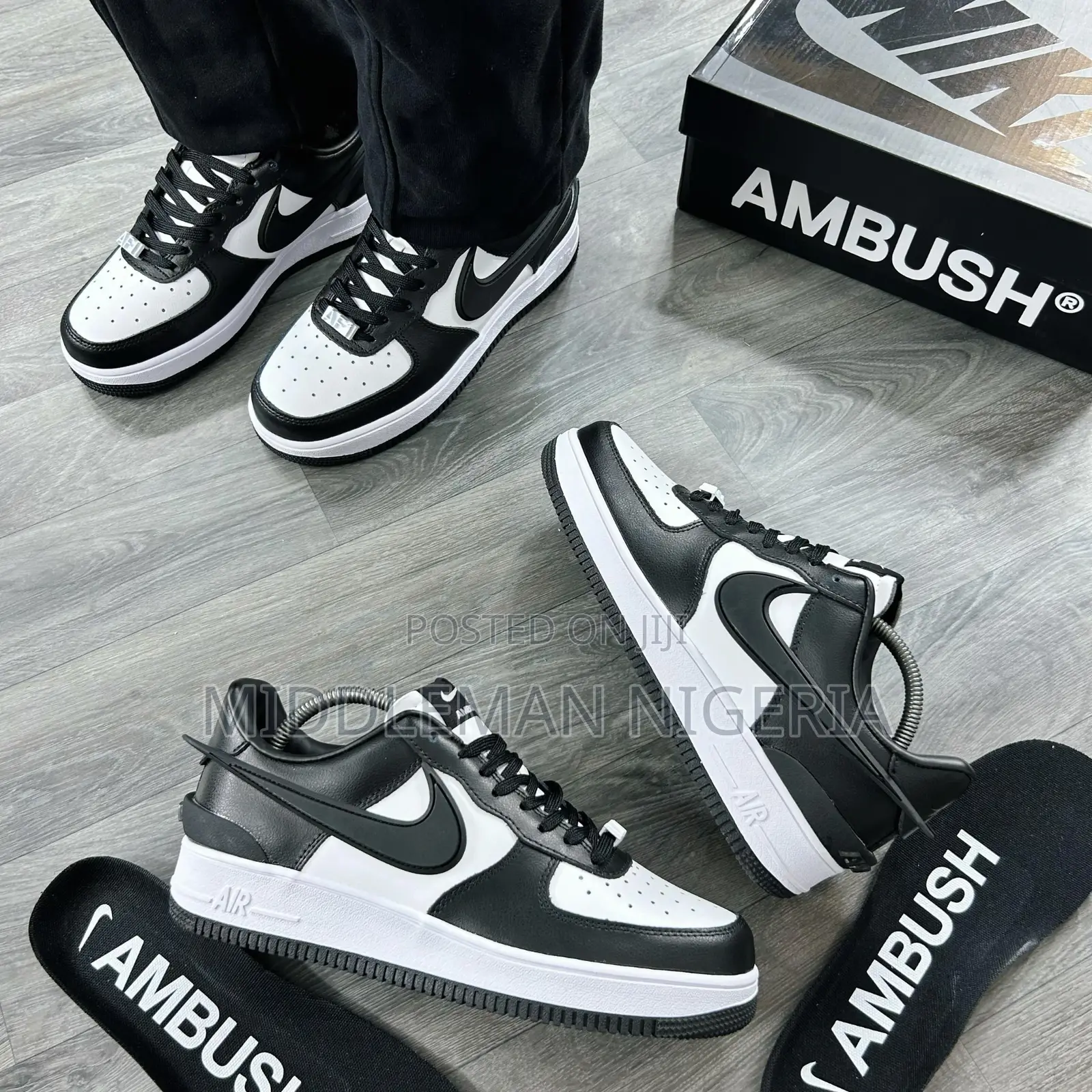 Nike White and Black Ambush Sneakers