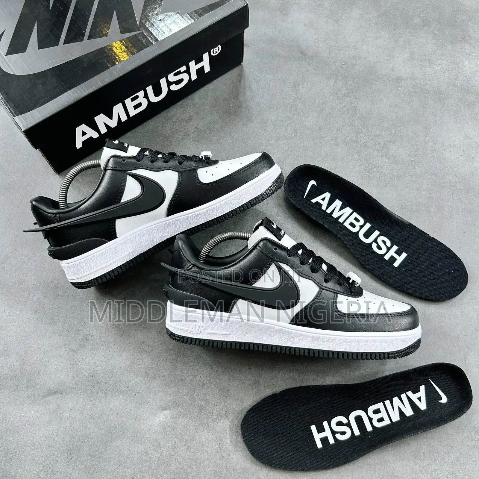 Nike White and Black Ambush Sneakers