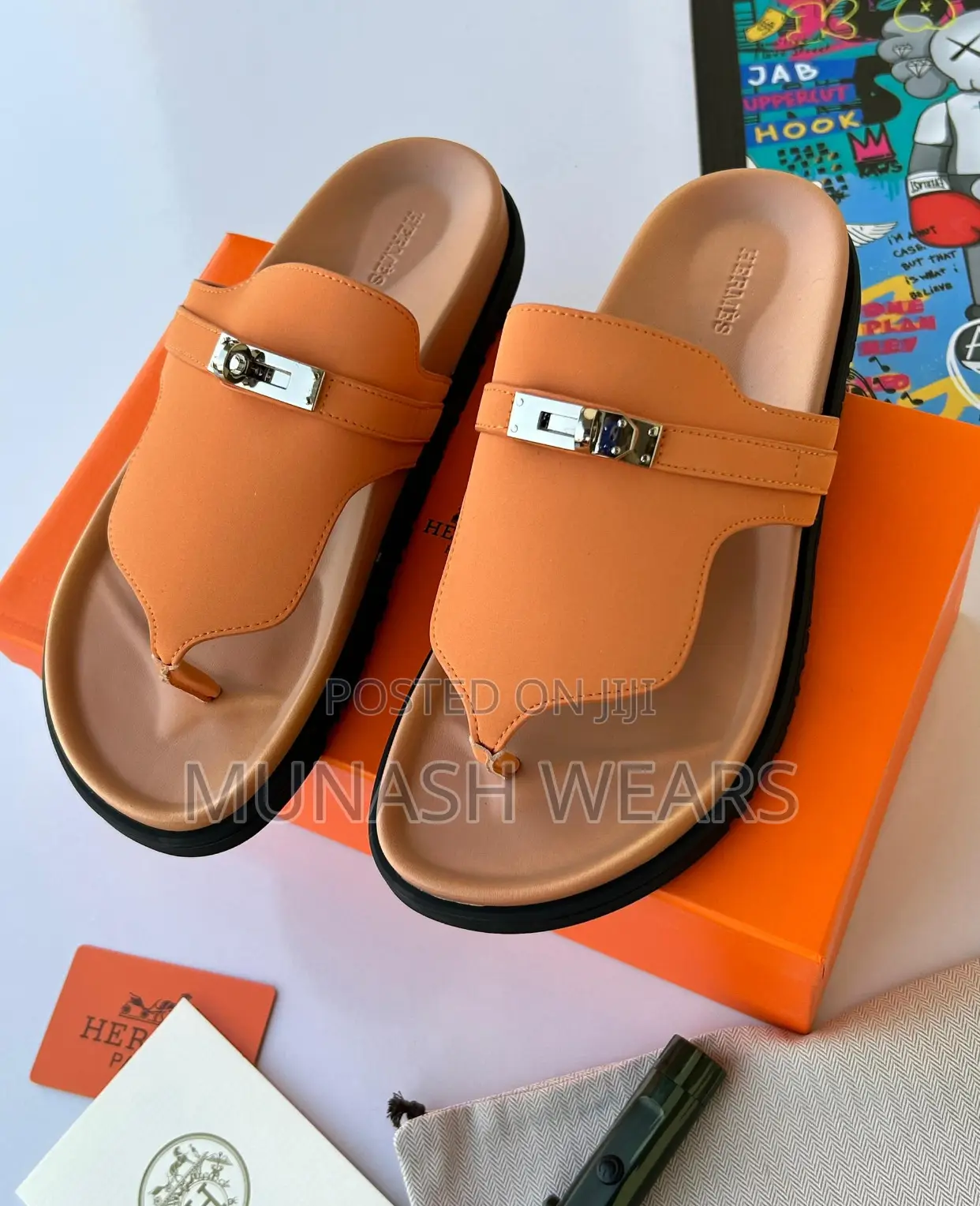 Hermes Leather Slipers