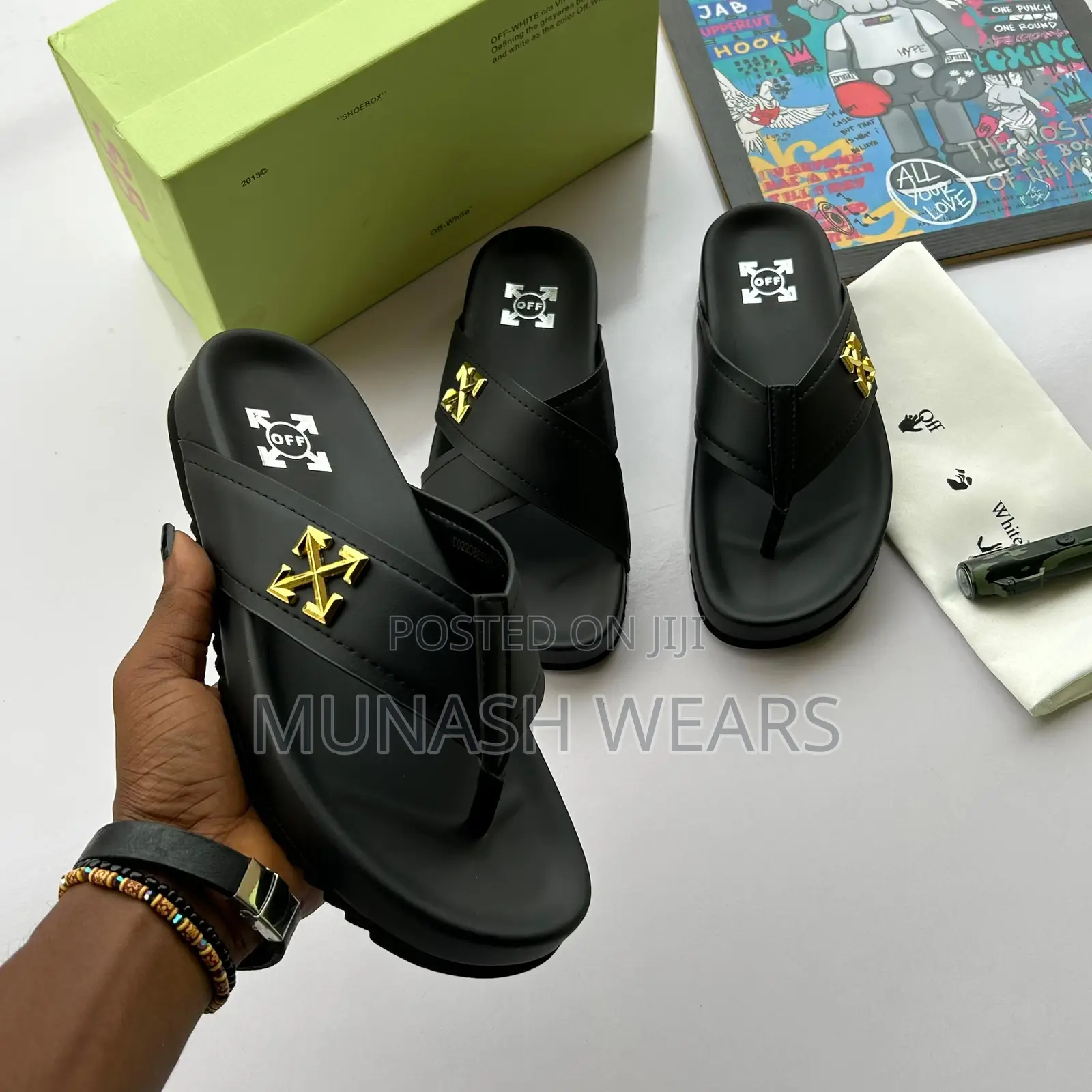 Offwhite Leather Slipers