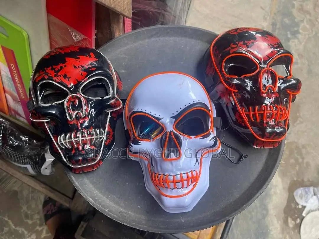 Halloween Led Cosplay Flashing Face Mask for Clubs