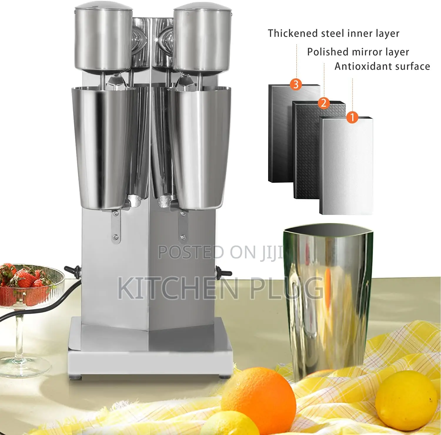 Double Head Milkshake Maker Stainless Steel