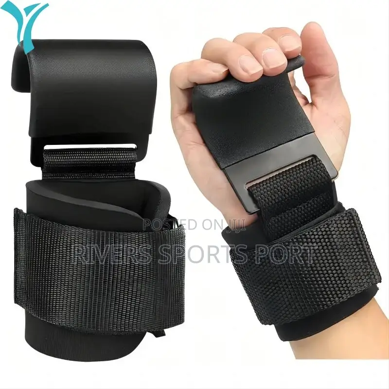 Heavy Duty Wrist Straps Deadlift Gym Weightlifting Hook