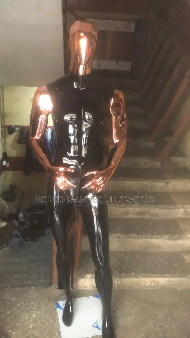 Huge Fibre Made Black And Rose Gold Male Mannequin