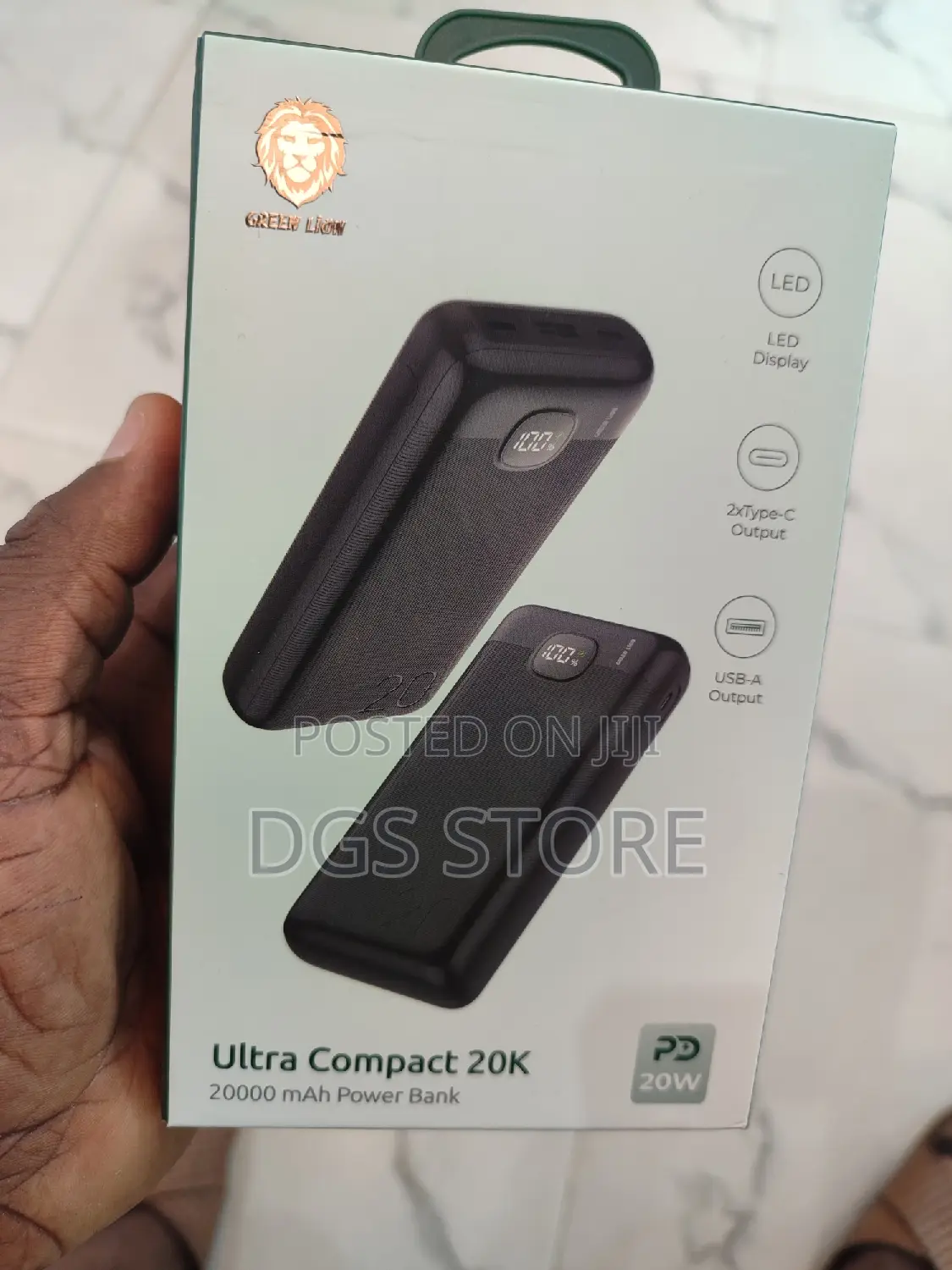 Green Lion Ultra Compact PD 20w 20,000mah Power Bank